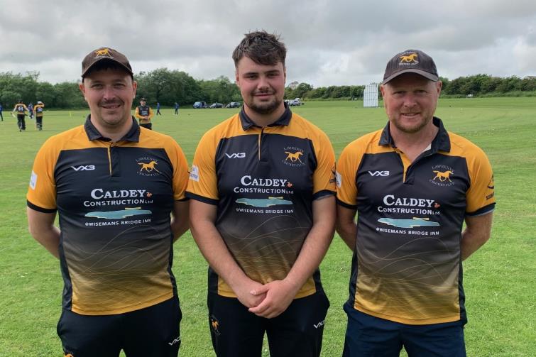 Jamie Lewis, Ryan Morton and Rob Williams - top bowling trio for Lawrenny Jamie Lewis, Ryan Morton and Rob Williams - top bowling trio for Lawrenny
